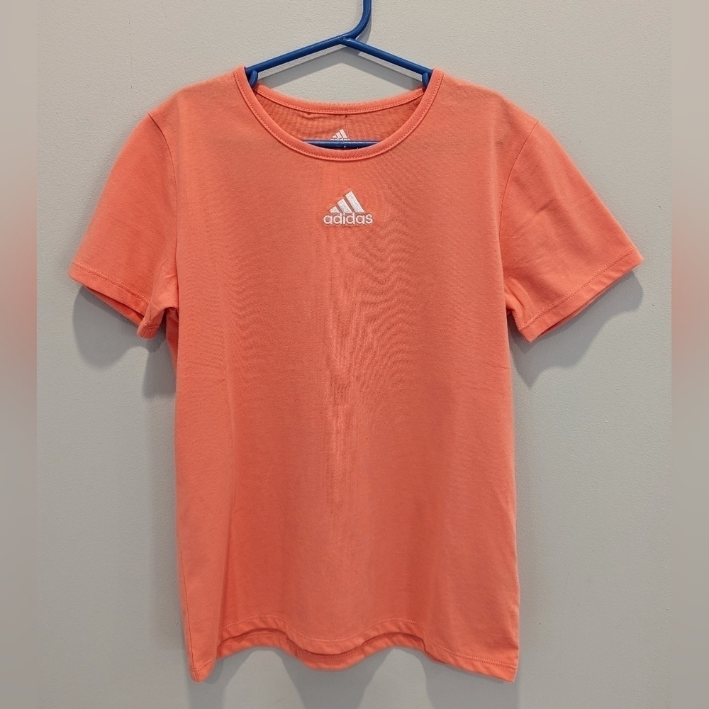Adidas Girls T-shirt Light Orange Fusion Coral Size M 10/12